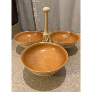 Mid Century Party Centerpiece 3 Bowl Tray Partyware-Robinhood Ware-FREE SHIP